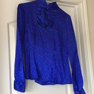 Silk blouse polka dot